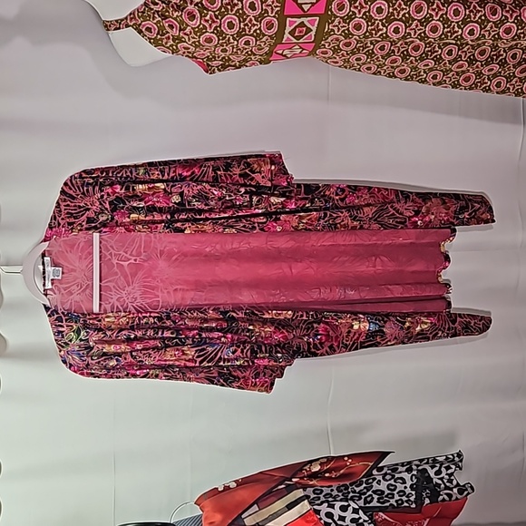 Sans Souci Other - San Souci Abstract Floral Velvet Kimomo Sz M